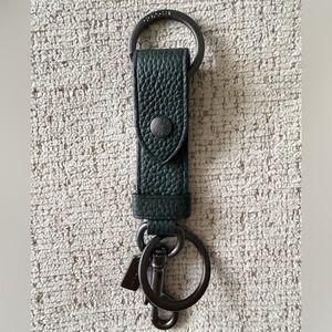 Coach Dark Green Leather Key Holder